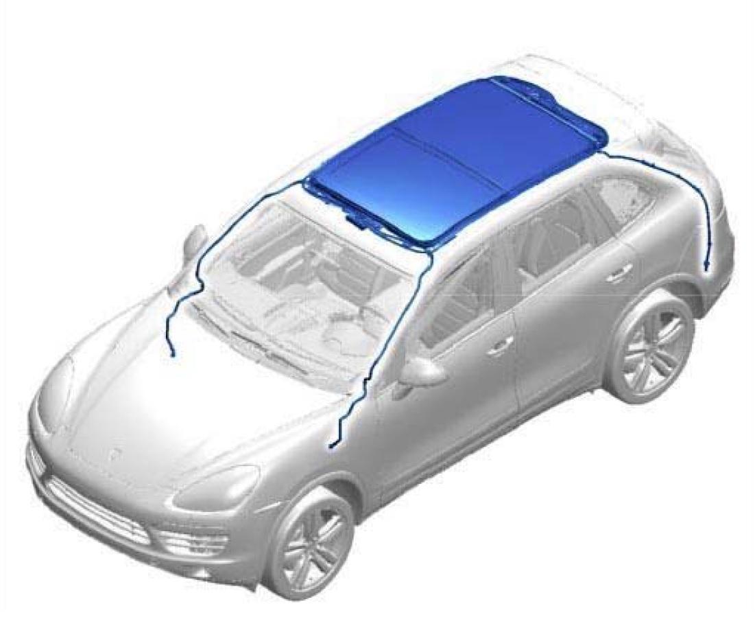 Sunroof drains, from Porsche workshop manual